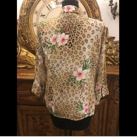 LAURA SCOTT Women's Size 6. Semi-sheer L/S Shirt with attached full Camisole B2 - Picture 4 of 4